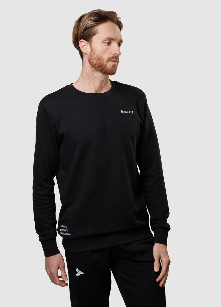 Man wearing TRI-FIT Casualwear black sweatshirt