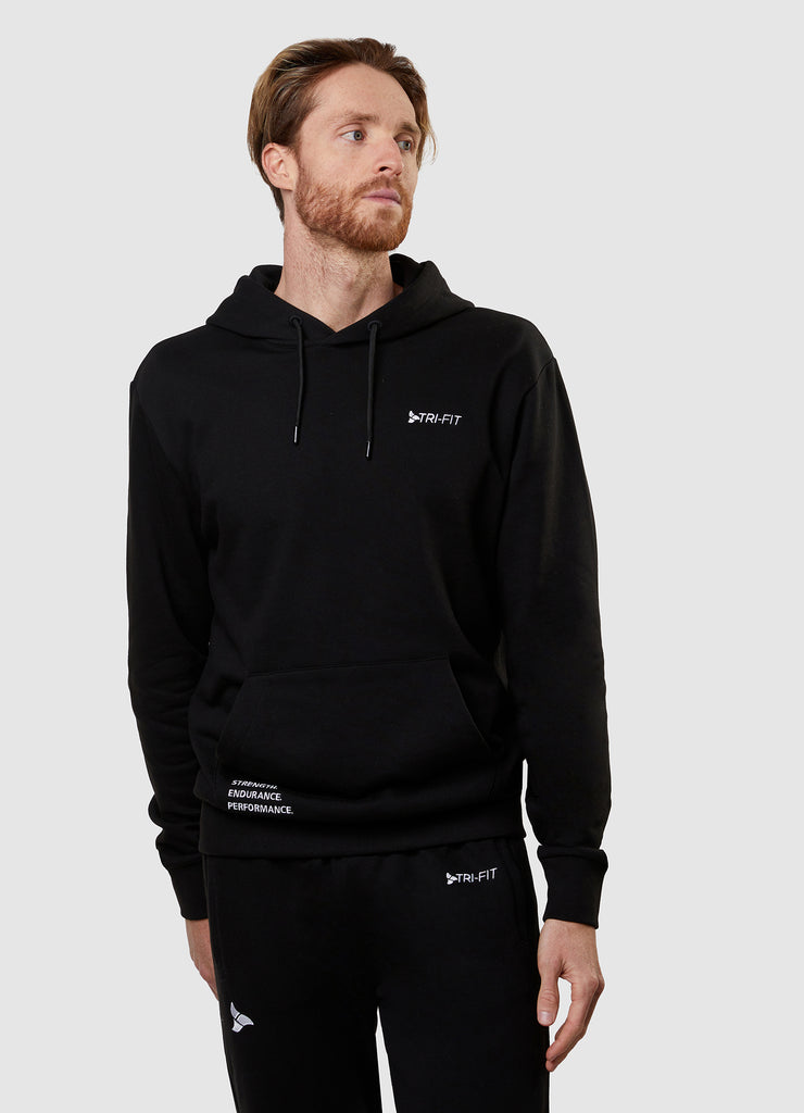 Man wearing TRI-FIT Casualwear black hoodie