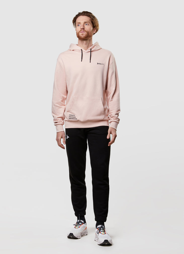 Man wearing TRI-FIT Casualwear dusty pink hoodie