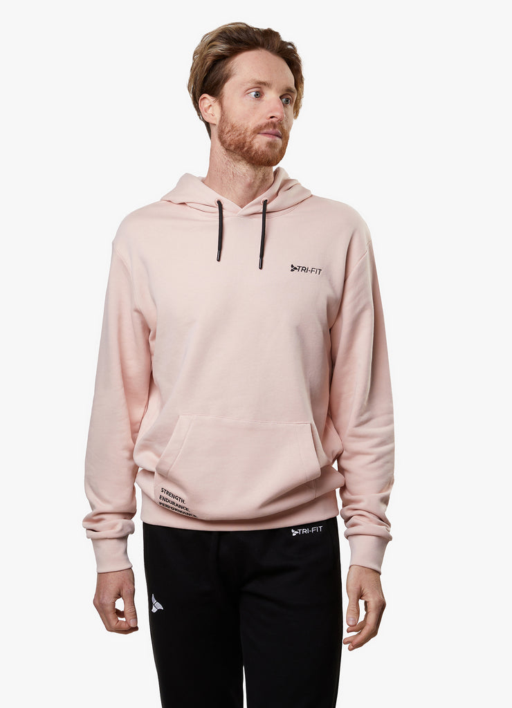 Man wearing TRI-FIT Casualwear dusty pink hoodie