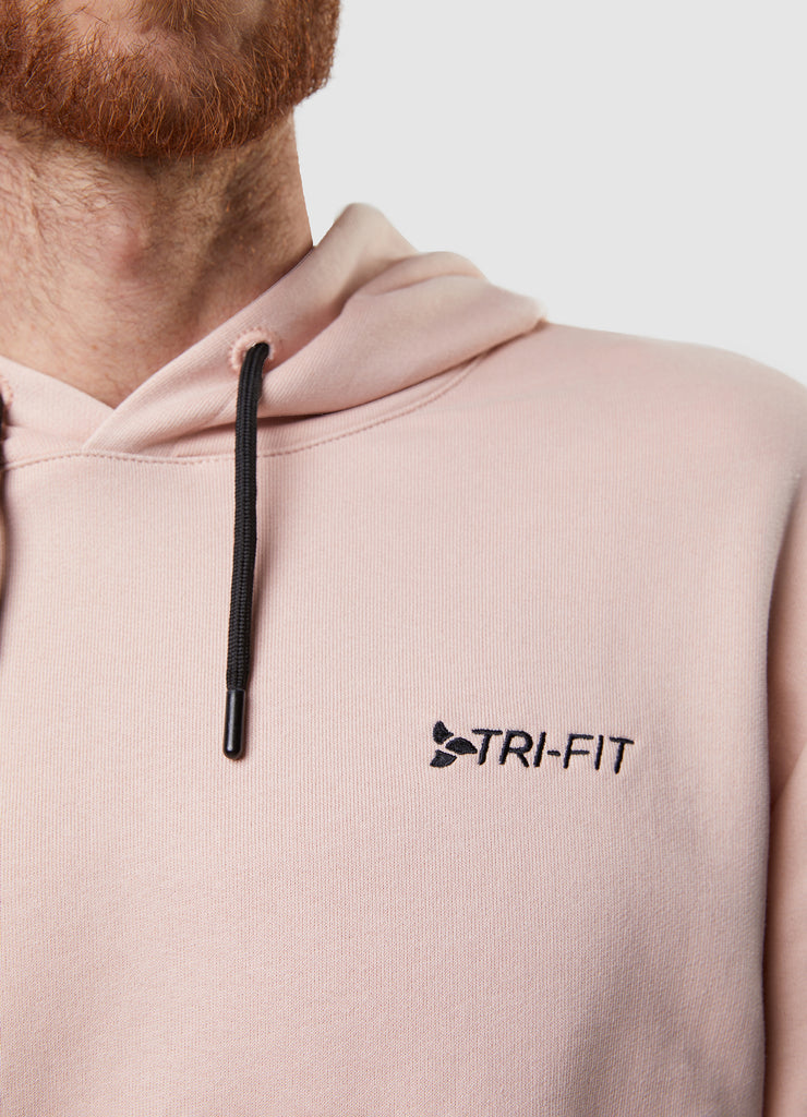 Man wearing TRI-FIT Casualwear dusty pink hoodie