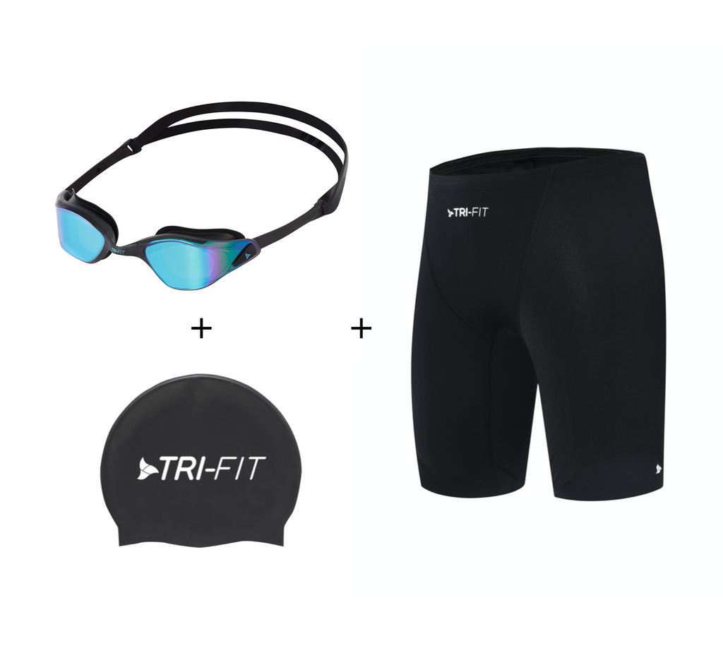 TRI-FIT PROPEL Men's swim jammer, and Goggle Bundle, available now