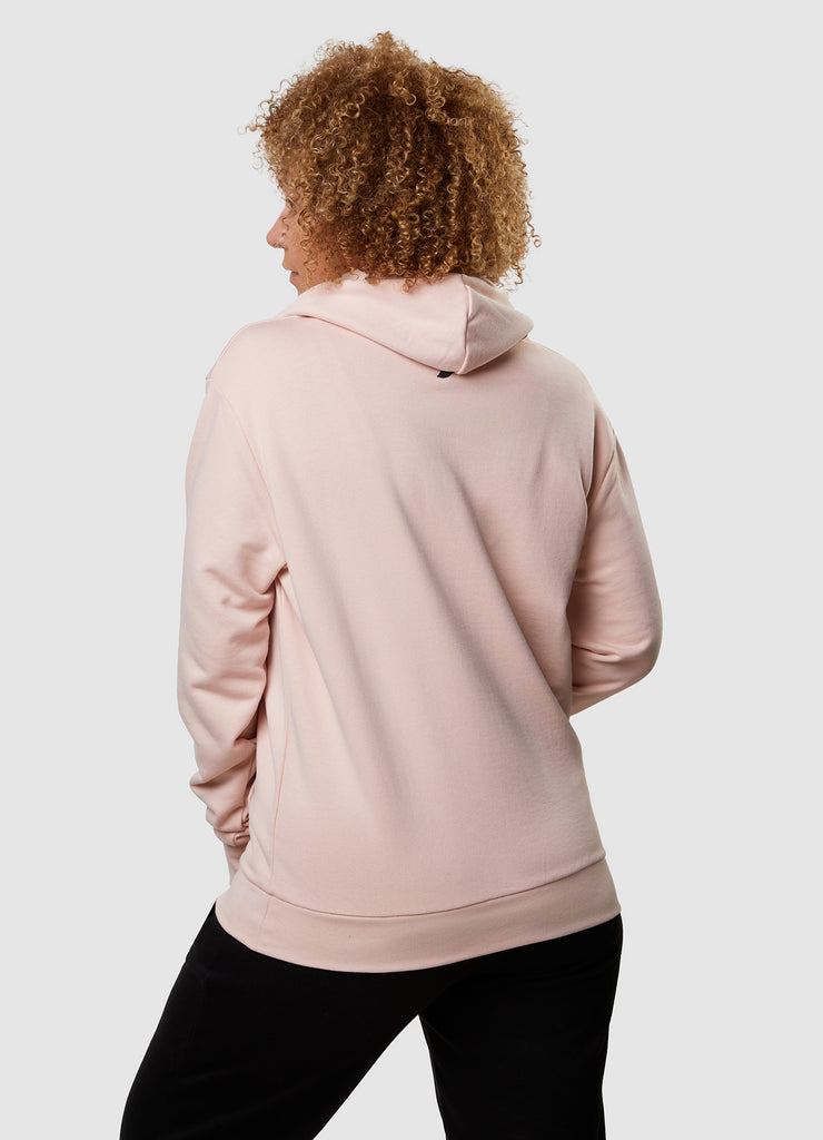 Woman wearing TRI-FIT Casualwear dusty pink hoodie